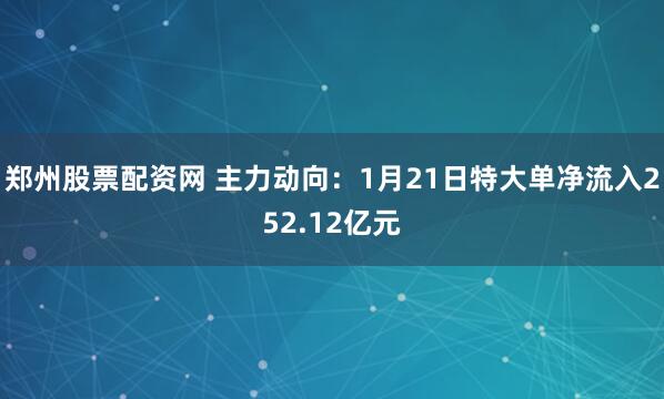 郑州股票配资网 主力动向：1月21日特大单净流入252.12亿元